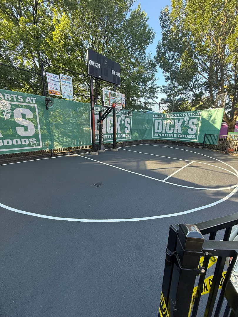 Sealcoating and Striping a Three-Point Shootout at Hersheypark